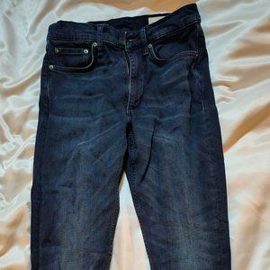 rag & bone Men's dark blue distressed Fit 2 slim jeans size 29W 30L